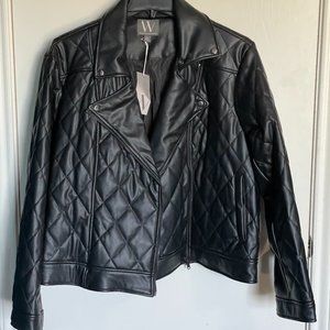 NWT Quilted Imitation Leather Plus Size Moto Jacket 3X